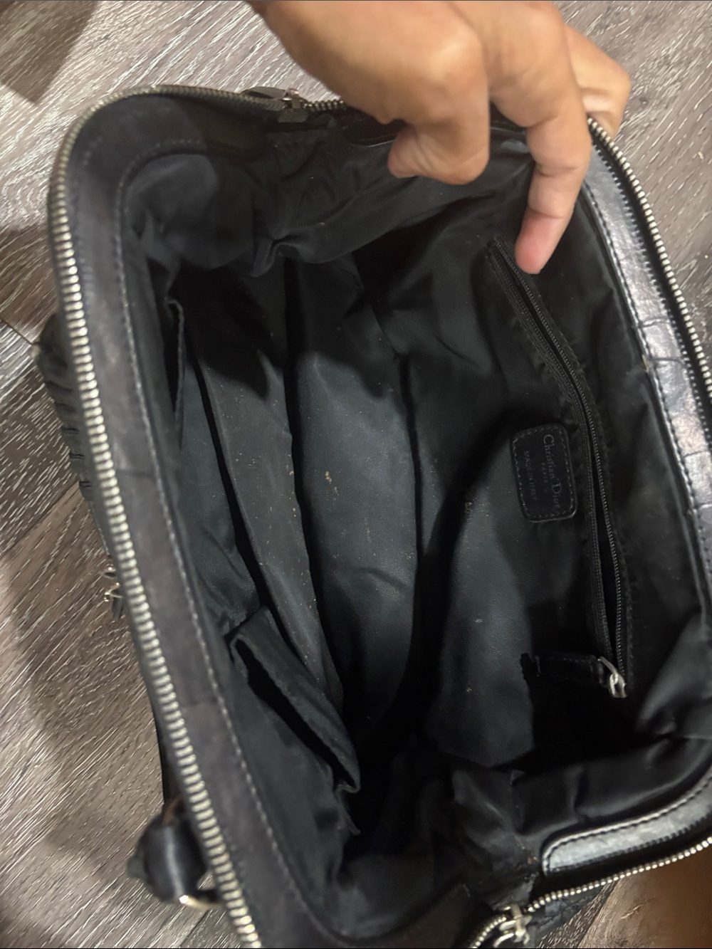Dior Black Quilted Satchel with Signature Charm - Picture 2 of 2
